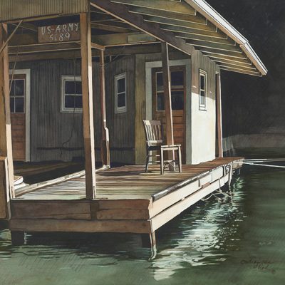 Army Dock Painting by Shirley Kleppe